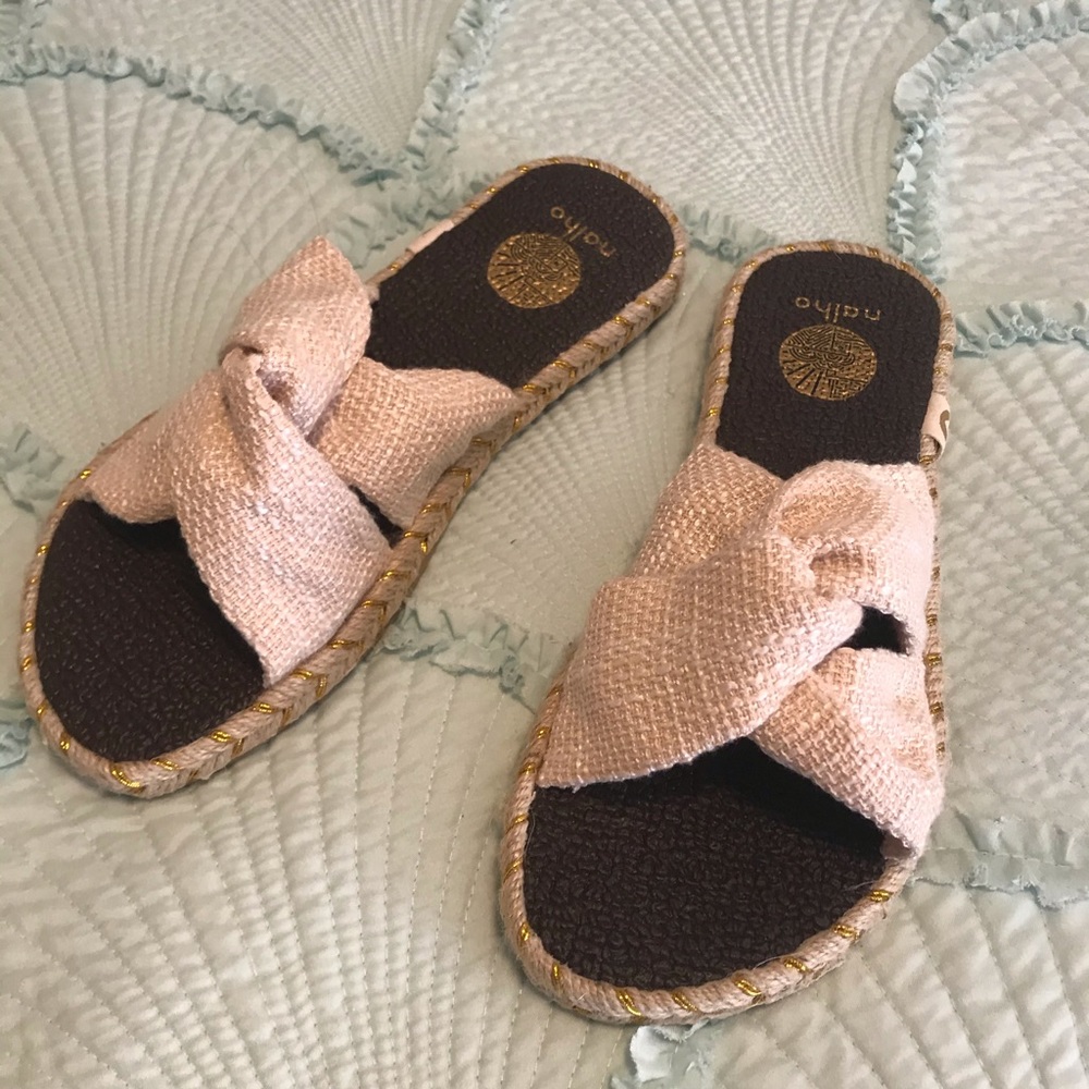Nalho yoga mat espadrille slide on sandals NWOT
